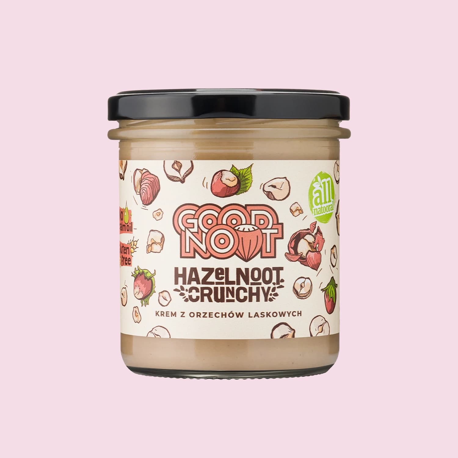 Krem z orzechów laskowych z kawałkami orzechów HAZELNOOT CRUNCHY – Good Noot
